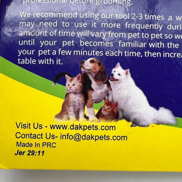 DakPets DeShedding & Light Trimming Tool Dogs & Cats Reduce Fur Shedding 4" New - Picture 5 of 7
